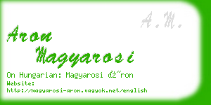 aron magyarosi business card